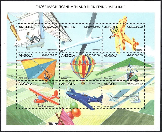 Angola - Luftfahrt Kleinbogen postfrisch 1998 Mi. 1282-1290