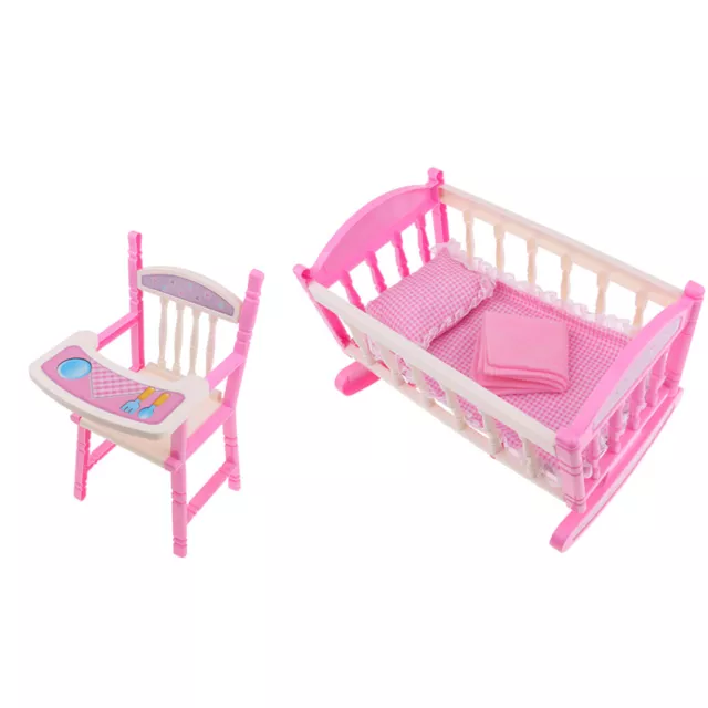 Lit de Bébé et Chaise Haute pour Poupée Reborn, Ensemble de Literie pour