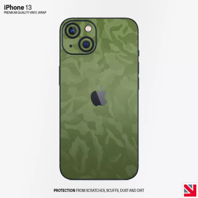 Adesivo vinile verde militare mimetico iPhone 13 pelle decalcomania avvolgente