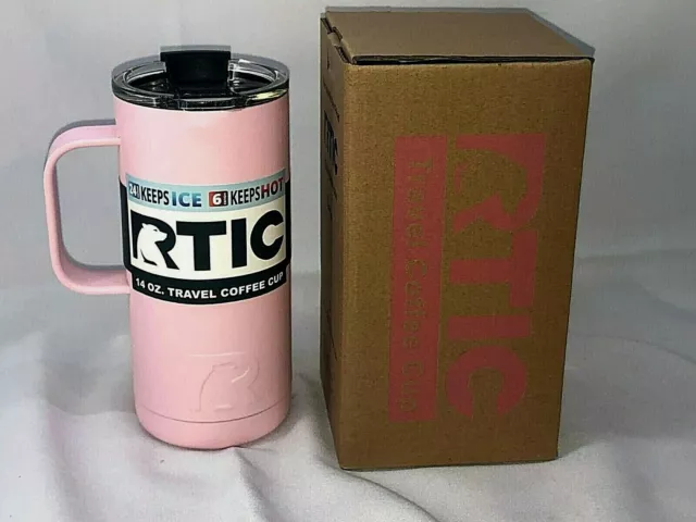 RTIC 16 Oz Baby Pink  Travel Coffee Cup Stainless Steel Vacuum Insulated 1251