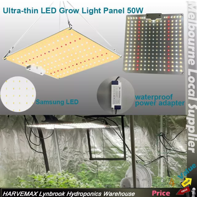 Hydroponic 50W LED Panel Grow Light Sun Spectrum Indoor Plant Veg Flower Tomato