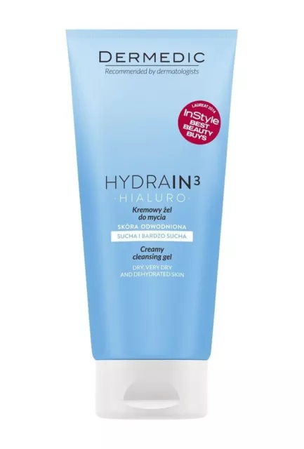 Dermedic Hydrain 3 Hialuro Creamy Cleansing Gel for Dry & Dehydrated Skin 200 ml