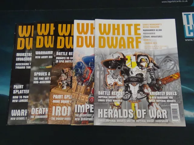 5 x White Dwarf Issues 1 - 5 2014 - Warhammer Games Workshop - Great Condition