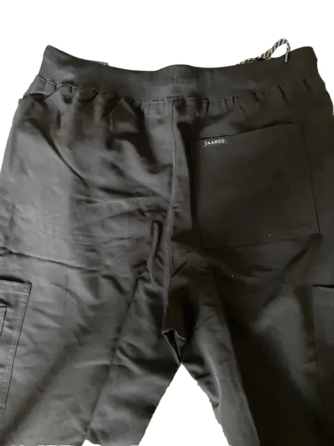 JAANUU Mens NWT L Black 4-Pocket Drawstring Elastic Waist Scrub Jogger Pants