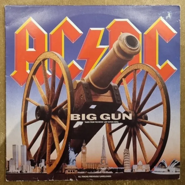 AC/DC Big Gun 12" Maxi Single Vinyl Record Extremely Rare! Last Action Hero OST