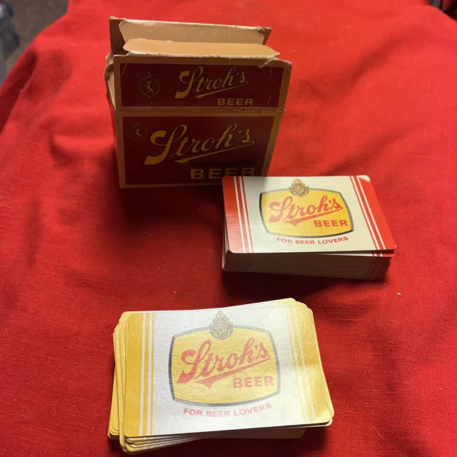 Stroh's Beer Mini Case with two decks of playing cards 1980 Vintage