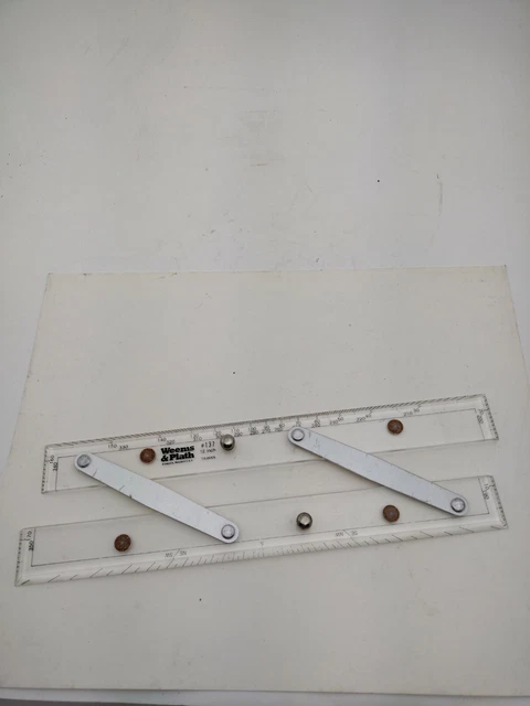 Weems & Plath 12" Brushed Aluminum Arms Parallel Rule #137
