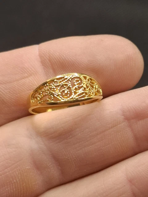 Bague Alliance Ancienne – Plaqué Or, Style Créateur (occasion)