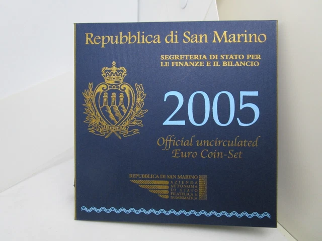San Marino 2005  - Official Euro Coin Set - Con 5 Euro Argento