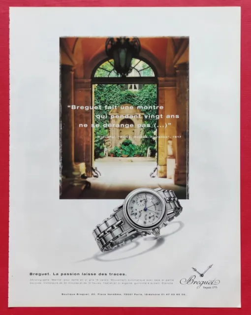 Publicité de presse pour la Montre  Chronographe "MARINE" de BREGUET