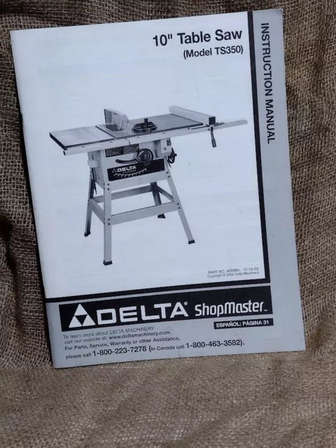 Delta ts350 on sale table saw