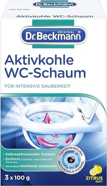 Dr. Beckmann Aktivkohle WC-Schaum Reiniger Intensive Sauberkeit Toilette 3x100 g