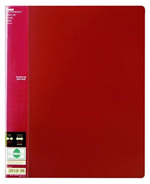 (TG. 644C) Pentel DCF644 portalistini Display Book Side 40 buste rosso - NUOVO