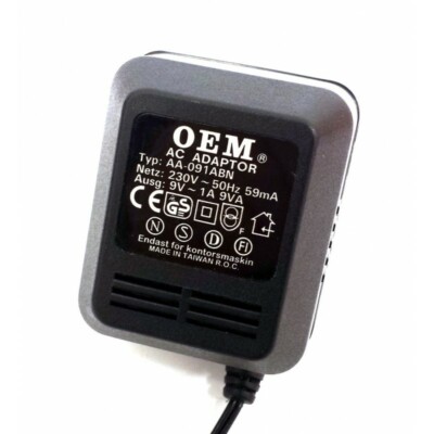 ABN OEM AA-091ABN Alimentatore 9V  1A  9VA  50HZ Nero 