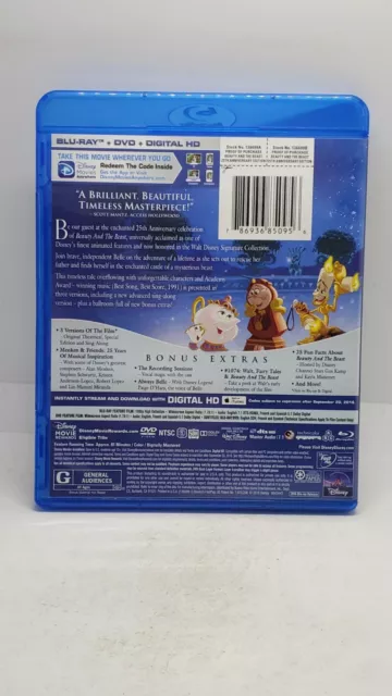 Disney’s Beauty and the Beast (Blu-ray/Dvd, 2016) No Digital 2