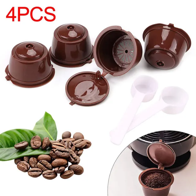 4Pcs Refillable Coffee Capsule Cup For Dolce Gusto Nescafe Reusable Filter Pod