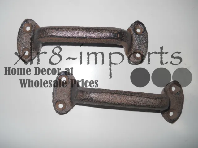 12 Cast Iron Antique Style RUSTIC Barn Handle, Gate Pull, Shed / Door Handles HD 3