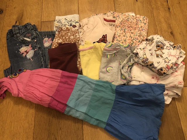 Girls Clothes Bundle 3-4years 12 Items T Shirts Leggings Pj’s Dress Nutmeg Etc