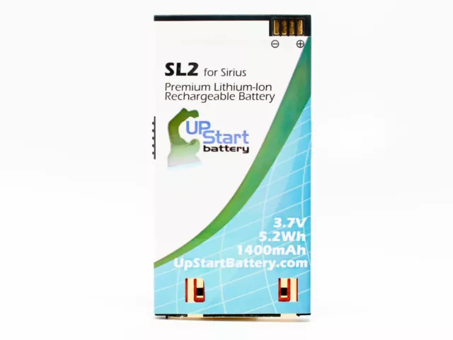 Sirius SL2 XM Battery Replacement, 3.7V, 1400mAh, Lifetime Warranty