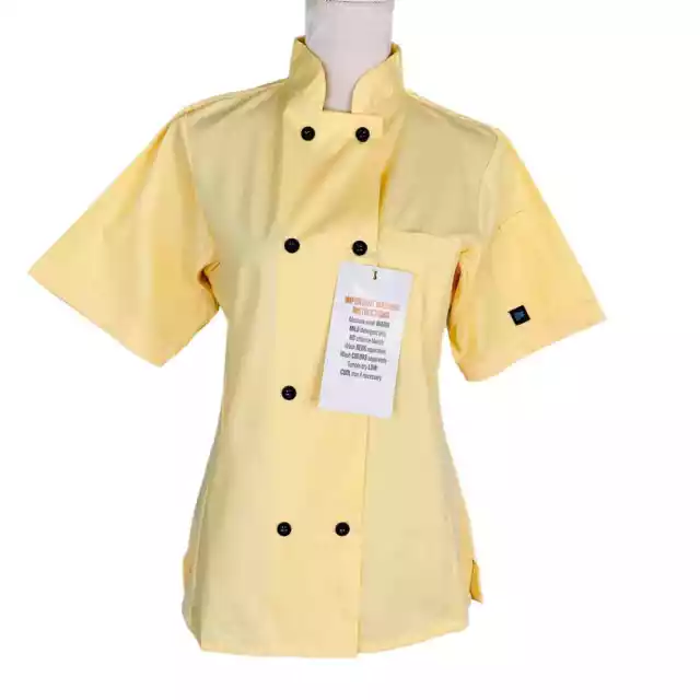 Happy Chef Cook Cool Microvent Coat Yellow XS New