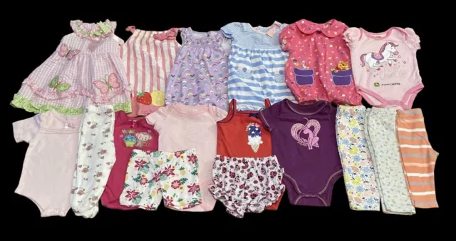Girls Outfits Rompers Onesies Dresses Lot 3-6 months Carters Gerber Gymboree