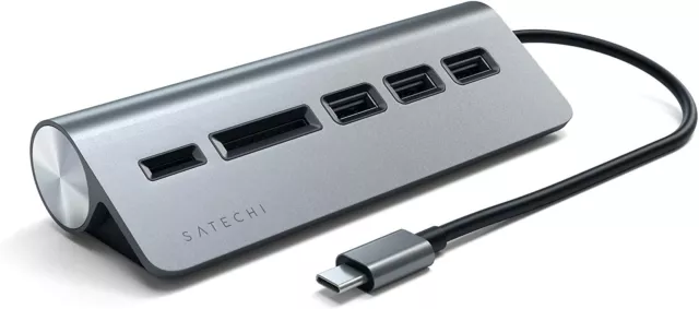 NEW Satechi Type-C Aluminum USB Hub & Micro/SD Card Reader for iMac, MacBook Pro