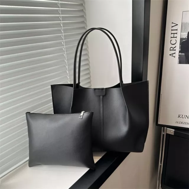 Casual Pu Leather Tote Bag Retro Shopper Handbag New Women Shoulder Bag
