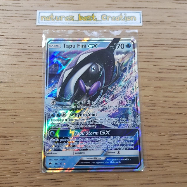 MINT Condition Tapu Fini GX 39/147 Holo/Shiny Pokemon Card Burning  Shadows Rare