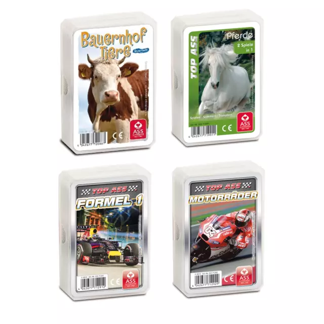 ASS Quartett Bauernhof, Pferde, Formel 1, Motorräder, Kartenspiel, Altenburger