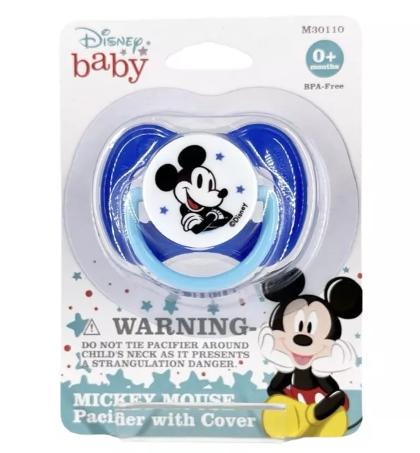 Disney Baby Mickey Mouse Pacifier With Cover, Blue - New IN PACKAGE 0+ months