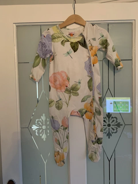 Tuta da pigiama floreale Ted Baker bambine fiocco libellula crescita bambino età 9-12 mesi