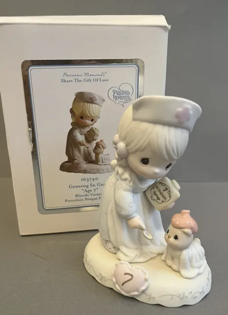 Precious Moments “Growing In Grace - Age 7” Blonde Version 163740 Figurine