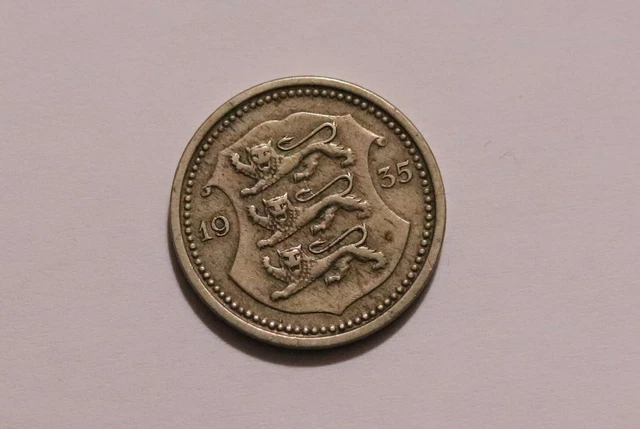 Estonia 20 Senti 1935 Sharp Details B34 #Z7440