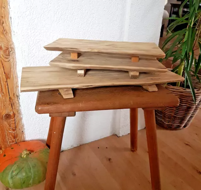 Rustikales Naturholzbrett mit Steg, Tablett, Deko, Landhaus 35 cm L