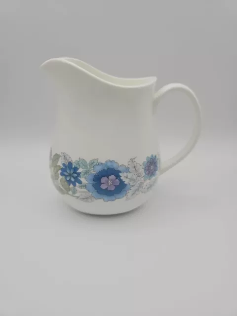 Vintage Wedgwood CLEMENTINE Milk Cream Jug ½ Pint Blue Flowers Floral