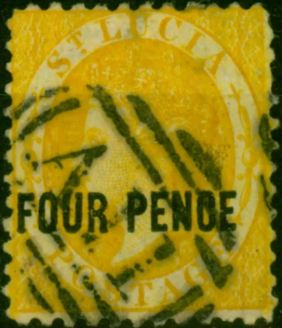 St Lucia 1882 4d Yellow SG30 Good Used