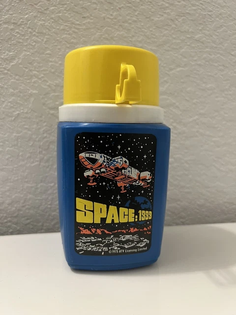Vintage SPACE:1999 Thermos Copyright 1975 King Seeley Thermos Co. Yellow Cup Vintage SPACE:1999 Thermos Copyright 1975 King Seeley Thermos Co. Yellow Cup