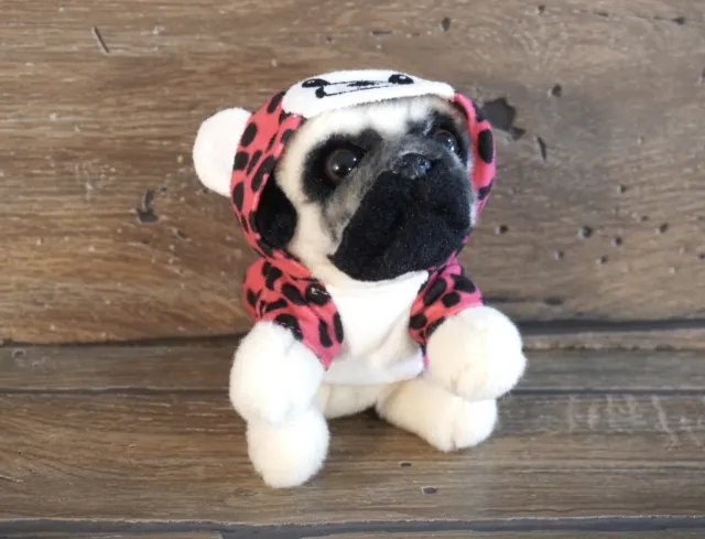 Gund Doug the Pug Puppy Dog Plush Pink Leopard Costume Stuffed Animal 6” HTF