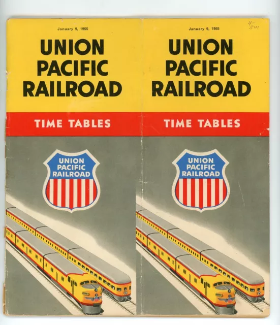 1955 Union Pacific Railroad Time Tables To California Domeliners Train Northwest