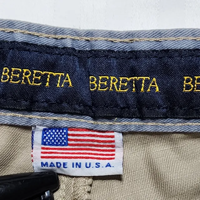 VTG Beretta Tactical Khaki Chino Pants Pleated Made In USA Beige Mens Sz 38 x 30