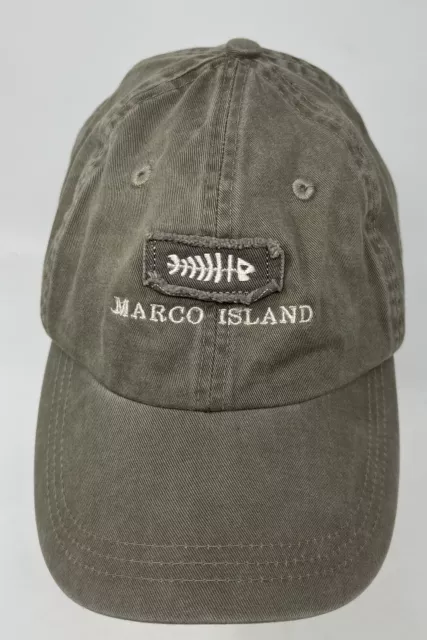 Marco Island Florida Hat Baseball Cap Green Embroidered Adjustable Bone Fish