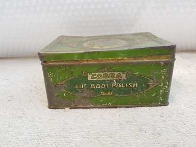 Cobra 1930s Vintage Cobra Stivale Nero Polish No.4 Pubblicità Litho Latta Box England 