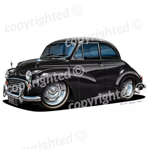 To Fit Morris Minor - Vinyl Wall Art Sticker - Black