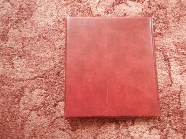 Stanley Gibbond Red Padded 22-Ring Stamp Album Used With Used Quadrille Leaves