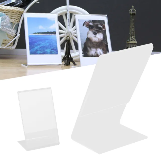 L Shape Clear Acrylic Photo Frame Holder Free Standing Portrait For Instax