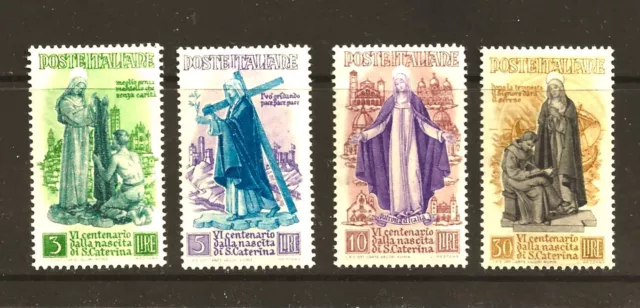 Italy 1948. St. Catherine, set of 4 mint hinged stamps