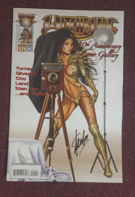 WITCHBLADE #1 Tenth Anniversary Cover Gallery VF STAN LEE SIGNED Horn Cover 2005