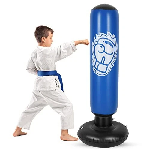 Punching Bag for Kids, Inflatable Freestanding Bounce Back 63 Inch Kids