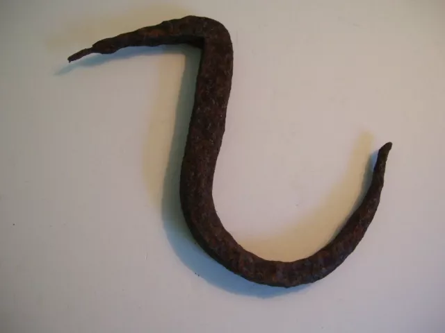 Antique/Vintage Authentic Primitive Hand Forged Wrought Iron Hook Farm/Barn Find