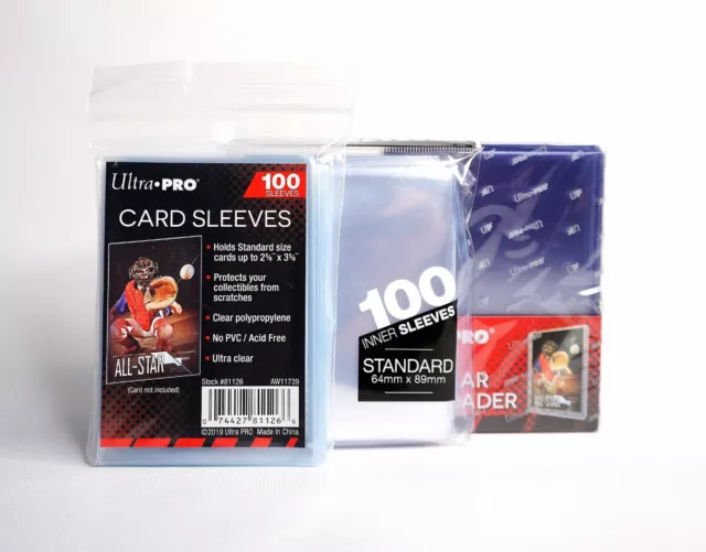 25er Ultra Pro Regular Toploader 3"x4" und 200 Card Sleeves TCG Card Hüllen